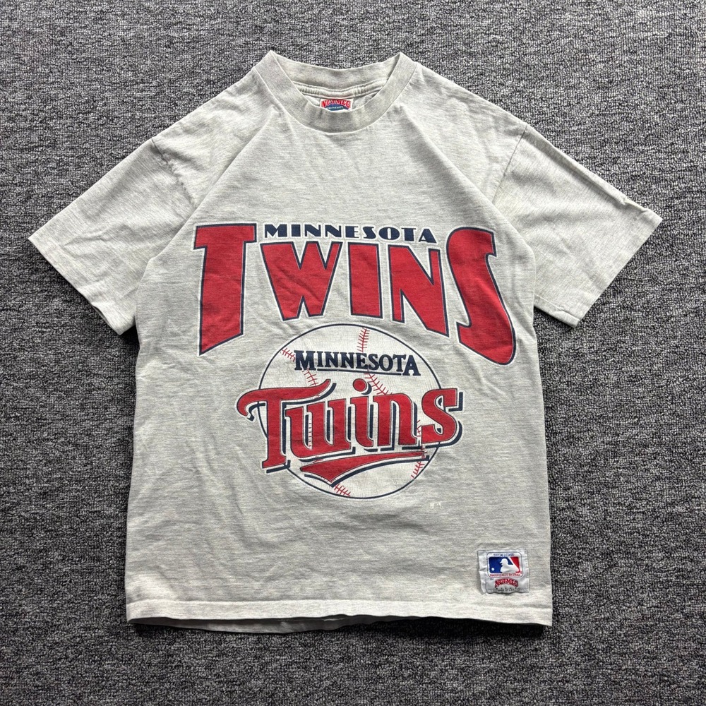 Vintage 90s Nutmeg Minnesota Twins Graphic T-Shirt Grey Men's  Medium M USA